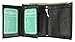 MARSHAL Genuine Leather Tri-fold European hipster Wallet BK with id #P518