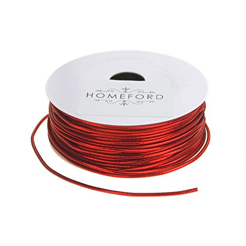 Homeford Stretch Cord Ribbon, 1/16-Inch, 25-Feet (Red)