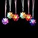 Dazzling Toys Halloween Light Up Necklace – Pack Of 12 LED Crystal Star Necklaces, Glow In The Dark Party Supplies, Christmas Safety Lights For Kids & Adults, Neon Jewelry Lightup Bulb For Parties