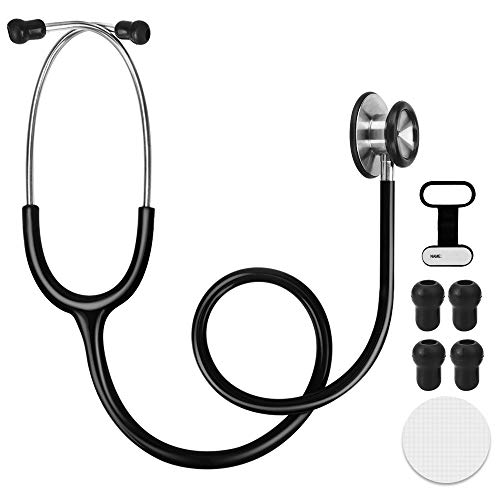 CAVN Dual Head Stethoscope with Carrying Case for Nurse Doctor Medical Student, Clinical Grade 28 Inch Stethoscope with Extra Diaphragm and 4 Packs Eartips, Classic and Lightweight