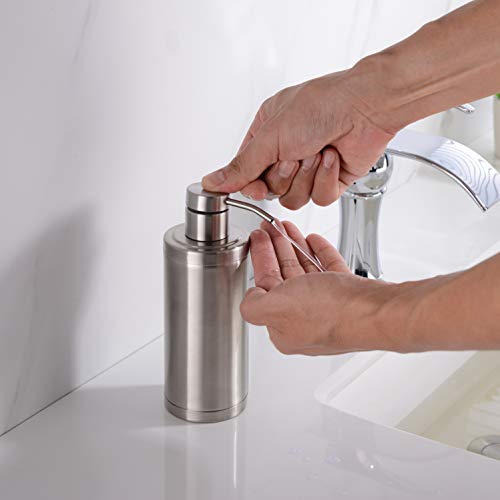 GICASA Premium Stainless Steel Countertop Soap Dispenser, Liquid Hand Soap Dispenser for Kitchen and Bathroom