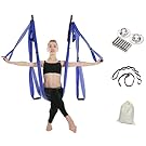 Gpeng Aerial Flying Yoga Hammock Set - Yoga Swing/Inversion/Sling Hammock with 2 Daisy Chain Adjustable Straps + All Installation Hardward + Installation Guide (DoublePurple)
