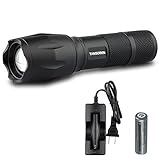 TANSOREN® Zoomable LED 900 Lumens Ultra Bright Tactical Waterproof Handheld Flashlight Bike Headlight Taillight Rechargeable 18650 Battery Charger