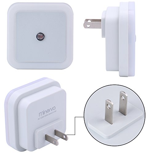 Minerva 0.5W Plug - in LED Night Light Lamp with Smart Sensor, Dusk to Dawn Light White Soft Brightness for Bedroom, Bathroom, Hallway and Baby's Room, FCC Approved, 4 - pack - Thumbnail 2