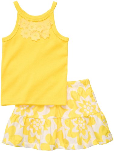 Carters Girls Yellow Floral Skort Set 3M-24M) (6 Months)