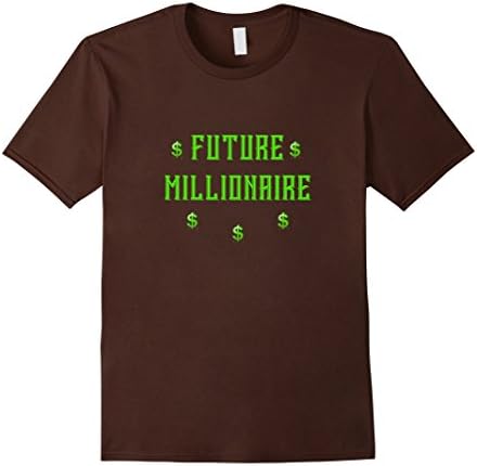 Mens Future Millionaire - Funny Novelty T-shirt for Entrepreneurs XL Brown