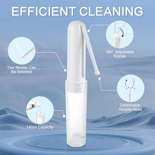 ANNWA Travel Bidet 140ML, Mini Foldable Handheld Personal Portable Bidet, IPX6 Bidet Portable with 180°Round Head, Noise Personal Bidet Toilet Handheld Bidet(شطاف المسافر)