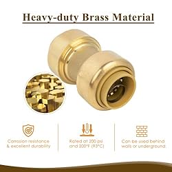 JUWO 12-Pack 1/2" Push to Connect Coupling for