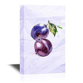Fruits Watercolor Painting Purple Plum