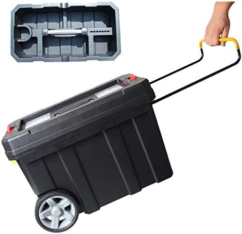 ツールボックス プラスチック製ポータブルローリング収納ボックスツールボックスハンドルと取り外し可能なトップトレイ収納ガレージツールボックスマネージャー シングル ダブル ツールオーガナイザー サイズ Single Layer Pr365 Hr