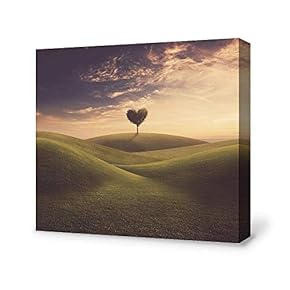 Canvas Wall Art for Living Room,Bedroom Home Artwork Paintings Heart Tree Ready to Hang - 12x12 inches