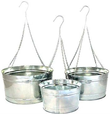 Very Cool Stuff VCSFZHP16 16 in. Zinc Hanging Planter 4 Hangers 3 Drains