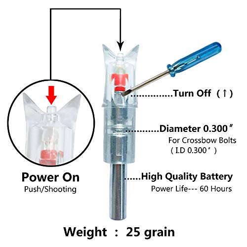 XLZKJ Lighted Nocks for Crossbow Led Illuminated Archery Nocks for