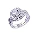 Newshe Wedding Band Engagement Ring Set for Women 925 Sterling Silver 1.8Ct Round White AAAAA Cz Size 4-13