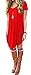 Women's Short Sleeve Casual Loose T-Shirt Dress Red XL