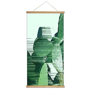 Hanging Poster Wooden Framed Fashion Beautiful Cactus Theme Home Wall Canvas Prints Ready to Hang - 18"x36"