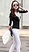 Stylish Fancy Streetwear Style Floral Lace Long Sleeve T-Shirt Blouse Top Black L