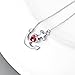 YFN 925 Sterling Silver Ship Anchor Pendant Necklace with Created Ruby Jewelry for Women
