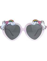 Children Size Girls Rainbow Unicorn Heart Shape Sunglasses Pink