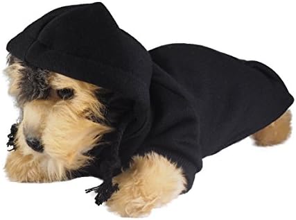 TadMart - Small black dog hoddie (for small gogs, cats) (S, Black)