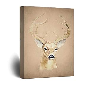 Watercolor Style Deer with Antlers
