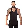 Highdas Men Cotton Stringer Fitness Gym Shirt Solide Sport Weste Schwarz M