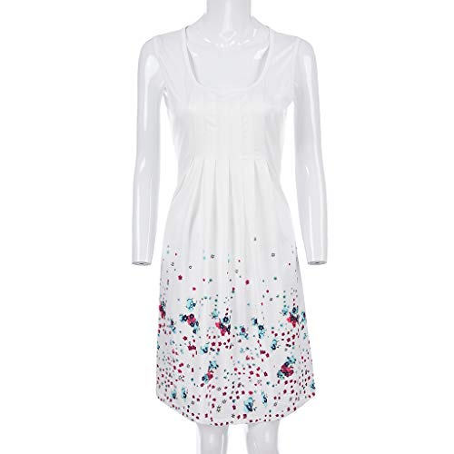 Women Boho Floral Short Mini Dress Party Evening Summer Beach Holiday Sun Dress White