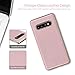 LOHASIC Galaxy S10 Case, Ultra Slim Leather Soft Flexible Vintage Full Body Non-Slip Grip Lovely Pink Protective Cover Girly Cases for Samsung Galaxy S10 (2019) - Rose Gold