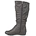 Brinley Co Women's Hilton Slouch Boot, Grey Patent, 9 M US