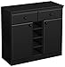 South Shore 2-Door Storage Sideboard with Drawers, Pure Black