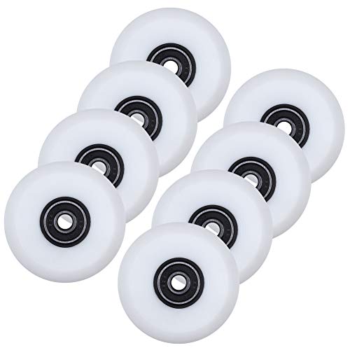 AOWISH 8-Pack 64mm Inline Skate Wheels 85A Inline Skates Replacement Wheel with Bearings ABEC-9 (White)