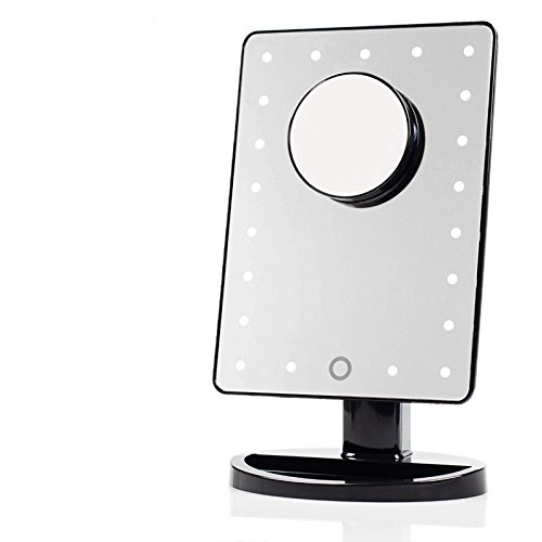 Moldiy LED Lighted Makeup Mirror Battery Operated with Portable 10x Magnifying Mirrors (Black,Battery not Included) - Thumbnail 6