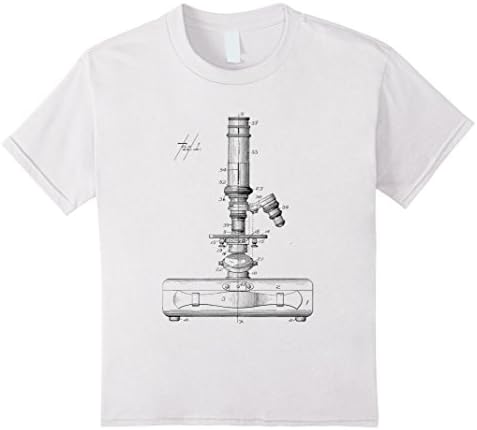 Kids 1898 Vintage Microscope Technical Drawing Blueprint T-shirt 6 White