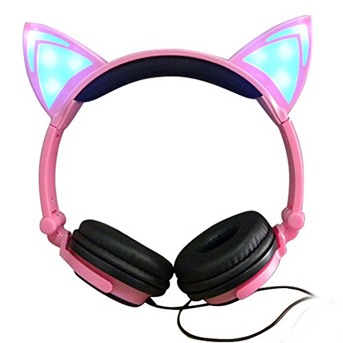 UPC 606220028437, Cat Ear Headphones with Glowing Lights (Pink)