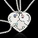 BESTOYARD Friendship Necklace Best Friends Forever Necklace Engraved Puzzle Friendship Pendant Necklaces Set Silver