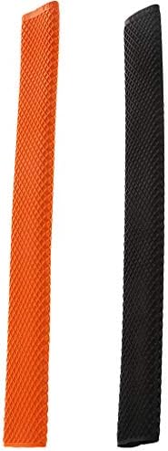 P Prettyia 2Pcs Pool Cue Handle Grip, Non Slip Textured Heat Shrink Tubing Sleeve Orange Black
