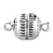 BEADNOVA 20pcs 8mm Rhodium Plated Jewelry Magnetic Clasps for Jewelry Necklace Making Findings