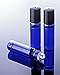 Culinaire 6 Pack Of 10 ml Blue Glass Bottles with Stainless Steel Roller Balls / Caps & 3 ml Dropper with Gold Glass Pen included