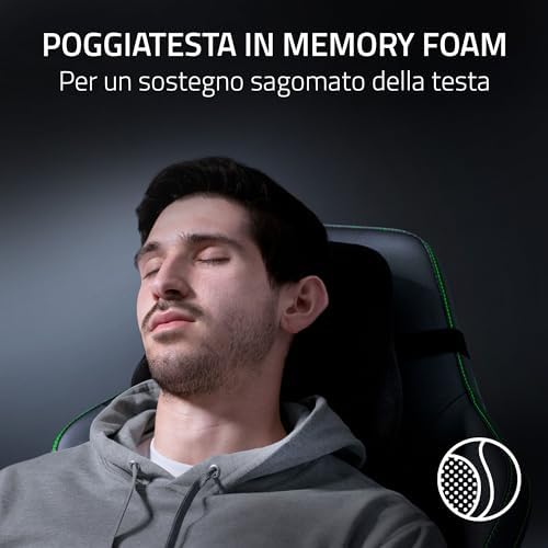 Iskur V2 - Sedia da gioco con supporto lombare adattivo (tessuto, cuscini in schiuma ad alta densità, braccioli 4D, curva lombare completamente regolabile) Tessuto