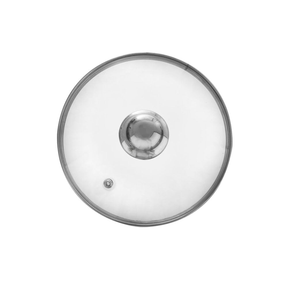 ORION Universal Glass Pot Lid - Stainless Steel Ring, Heat-Resistant, 18 cm (14-30 cm)