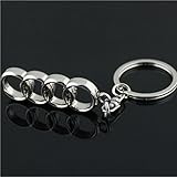 bearfire car logo key chain Zinc Alloy Genuine Leather Key-ring (Audi)