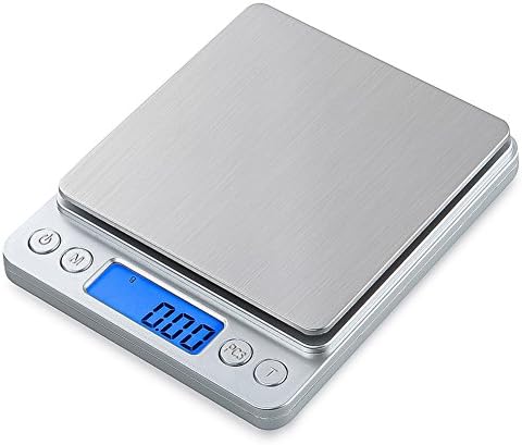 Ehomely Digital Kitchen Scale Cooking Scale and Baking Scale, Multifunction with Range From 0.0035oz (0.1g) to 4.4lbs, Stainless Steel Food Scale with LCD Display (Batteries included)