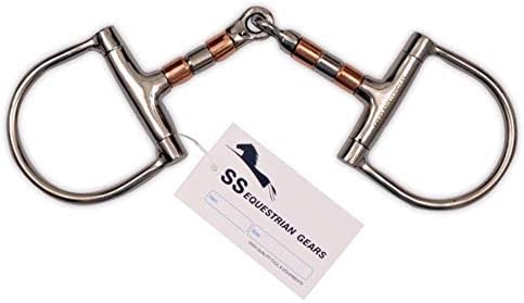 D RING SNAFFLE BIT COPPER ROLLER JOINTED BIT - EQUESTRIAN HORSE BITS 5.5”