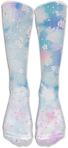 FLOWER Unisex Compression Socks Women Tube Stripe Harajuku 3d Digital Printed Dresses Extra Long Over Knee-High Socks Thigh High Cosplay Hip Hop Socks