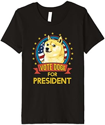 Kids Vote Doge For President! Shiba Inu Meme PREMIUM T-Shirt 12 Black