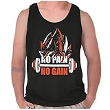 Brisco Brands Pain No Gain Super Saiyan Dragon Ball Z Goku Workout Tank Top Shirt, Black, Medium