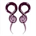 XPIRCN Glass Spiral Tapers 2 Pieces Teal Pyrex Purple Glass Stretcher Gauges 2G-9/16