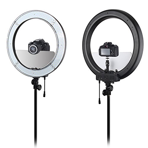 EACHSHOT-ES240-Kit-Including-Light-Stand-Mirror-Bag-Bracket-18-5500K-Dimmable-LED-Adjustable-Ring-Light-with-2-Color-Diffuser