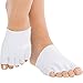 FootSmart Gel-Lined Compression Toe Separating Socks, Pair , White / One Size