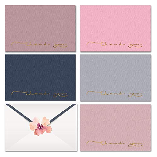 Bulk Thank You Cards with Envelopes & Matching Seal Stickers, Boxed Set of 20 Blank Note Cards (5 Colors, 4 of Each) for Appreciation, Wedding and Bridal & Baby Shower